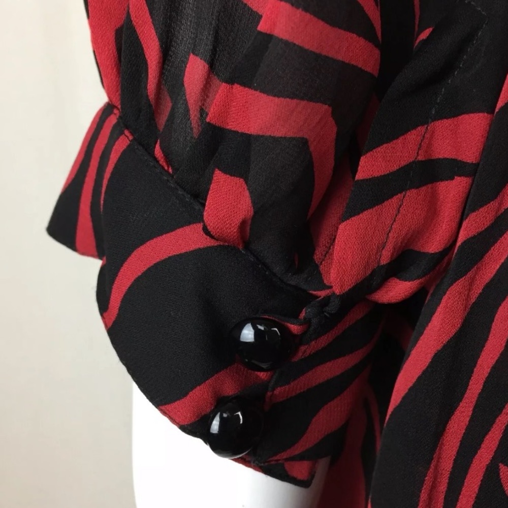 Albert Nipon 80s Silk Chiffon Pleated Flare Dress - image 7